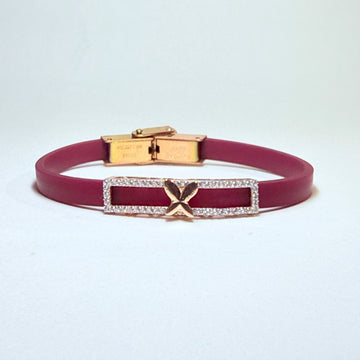 925 Silver Butterfly Rakhi with Maroon Band for Girls