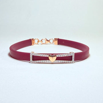 925 Silver Heart Rakhi with CZ Stones & Maroon Band – Aneytri Jewelry