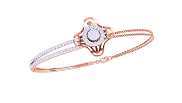 Radiant Bloom 925 Silver Bangle for Girls – Rose Gold & Gold Finish