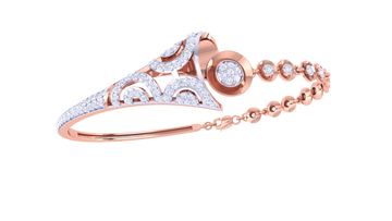 Celestial Curve 925 Silver Bangle for Girls – Rose Gold & Gold Finish