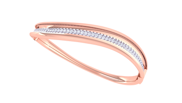 Modern Twist 925 Silver Bangle for Girls – Elegant Rose Gold & Gold Bracelet Design