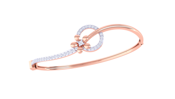 Petal Grace 925 Silver Flower Bangle for Girls – Elegant Rose Gold & Gold Bracelet