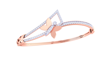 Butterfly Bloom 925 Silver Bangle Bracelet for Girls – Elegant Rose Gold & Gold Jewelry