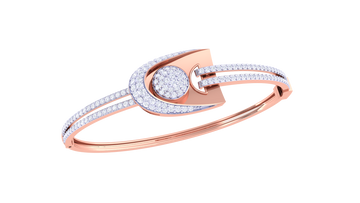 Celestial Glow 925 Silver Designer Bangle for Girls – Rose Gold & Gold Finish