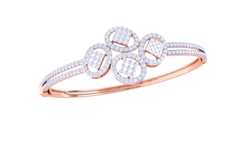 Floral Radiance 925 Silver Bangle for Girls – Designer Rose Gold & Gold Jewelry