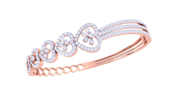 Heart Charm 925 Silver Bangle for Girls