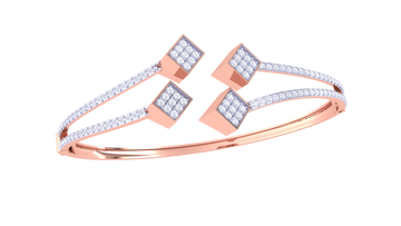 Sparkle 925 Silver Bangle for Girls – Stylish Gold & Rose Gold Designer Bracelet