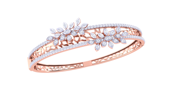 Floral Bloom 925 Silver Designer Bangle for Girls