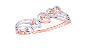 Leaf Drop 925 Silver Designer Bangle for Girls