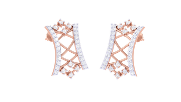 Lattice Grace 925 Silver Rose Gold Earrings