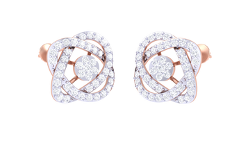 Twilight Bloom 925 Silver Rose Gold Earrings