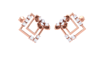 Geometric Bloom 925 Silver Rose Gold Earrings
