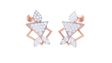 925 Silver Leaf Triangle Traditional Earrings for Girls & Women