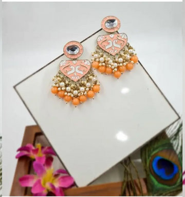 Aadhya Peach Bloom Dangle Earrings
