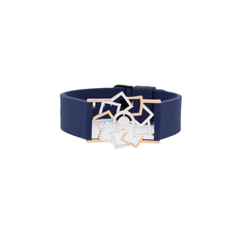 295 Silver Vinca Radiance Bracelet – Modern Floral Charm in Rose Gold