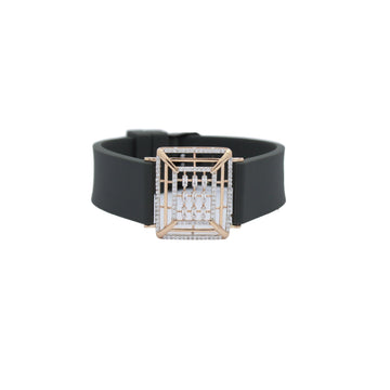 295 Silver Zinnia Grid Bracelet – Modern Floral Traditional Blend