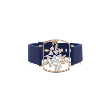 295 Silver Ivy Bloom Bracelet – Elegant Rose Gold Floral Touch