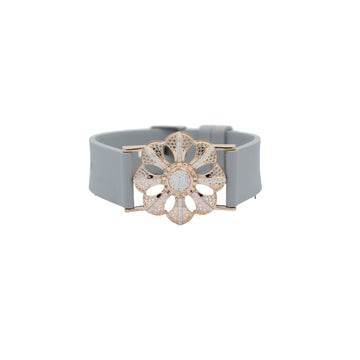 295 Silver Blossom Petal Bracelet – Traditional Rose Gold Elegance