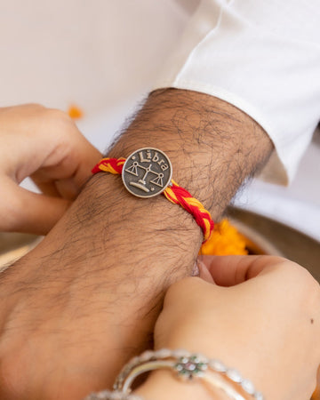 Libra Zodiac Silver Rakhi – Celebrate Balance & Bond with 92.5 Silver Thread of Love
