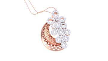 925 Silver Bloom Drop Pendant Traditional Teardrop Floral Design