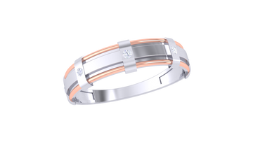 Timeless Spark 925 Silver Couple Rings with Rose Gold Accents – Matching Bands for Him & Her