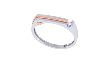 925 Sterling Silver Heartline Rectangular Couple Ring – Classic Promise Design