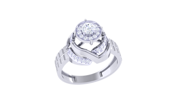 925 Silver V-Design Round Cut Engagement Ring – Traditional Couple Ring