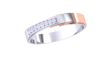 925 Silver Classic Half Eternity Couple Ring – Traditional Band Design