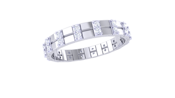 925 Silver Traditional Eternity Couple Ring – Full Diamond Band Design