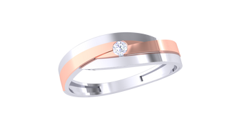 925 Silver Traditional Crossover Couple Ring with Solitaire Stone