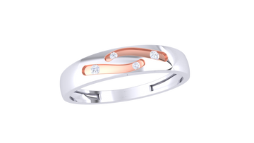 925 Silver Dual Curve Sparkle Ring – Traditional Band for Couples