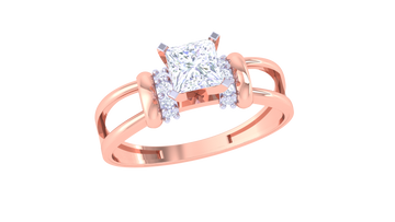 925 Silver Princess Cut Couple Ring – Traditional Square Shape Engagement Ring