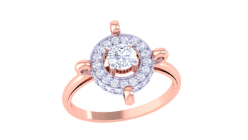 925 Silver Halo Sparkle Couple Ring – Traditional Round Shape Design