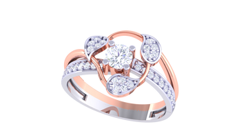 925 Silver Traditional Petal Design Couple Ring – Dual Tone Beauty