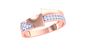 925 Silver Traditional Chevron Cut Couple Ring – Modern Geometric Band