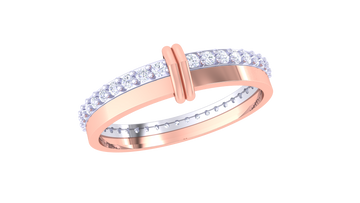 925 Silver Double Band Traditional Round Cut Couple Ring – Elegant Two-Tone Design