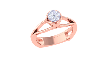 925 Silver Traditional Flower Shape Couple Ring – Elegant Rose Gold Plated Band