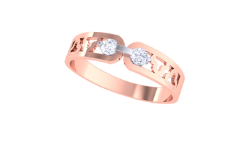 925 Silver Traditional Twin Solitaire Couple Ring – Connected Hearts Design