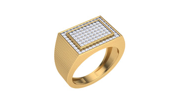 LustraStone - 925 Sterling Silver Diamond Men’s Ring