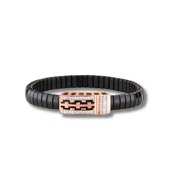 925 Silver Marigold Bracelet – Traditional Black Strap Design