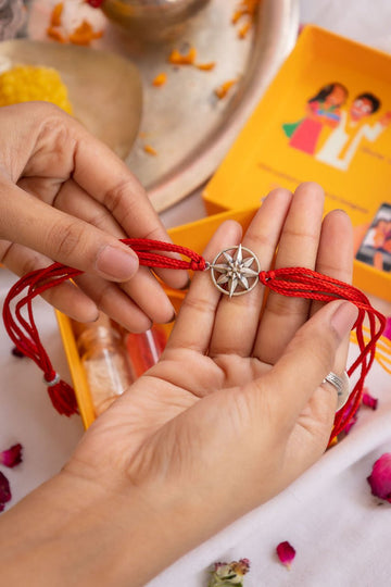Sterling Silver Star Compass Rakhi – Guiding Light of Love