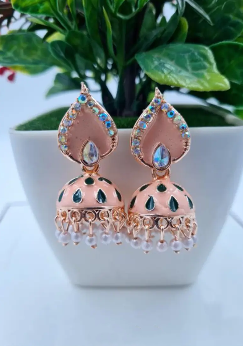 Aarvi Emerald Dome Jhumka Earrings