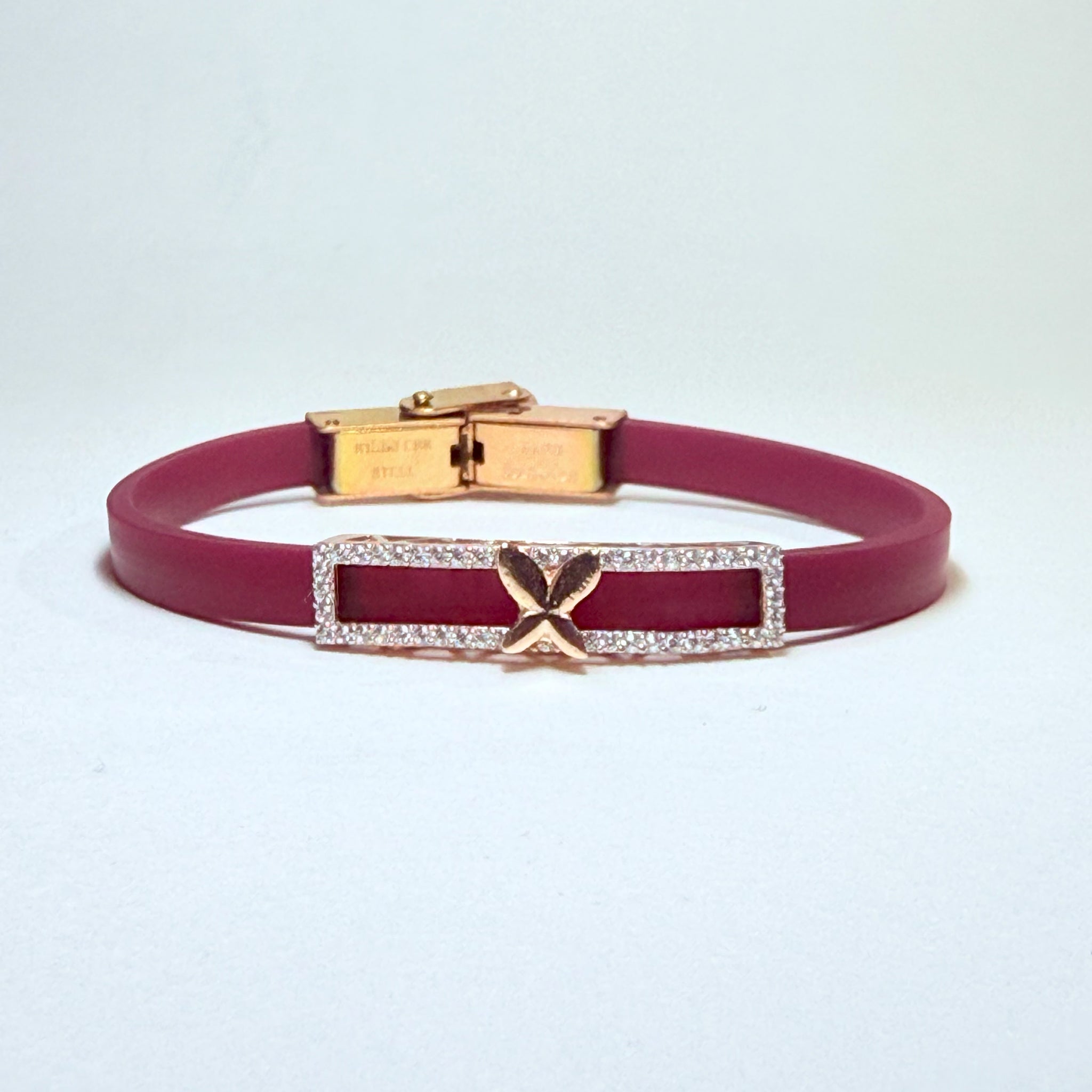 925 Silver Butterfly Rakhi with Maroon Band for Girls
