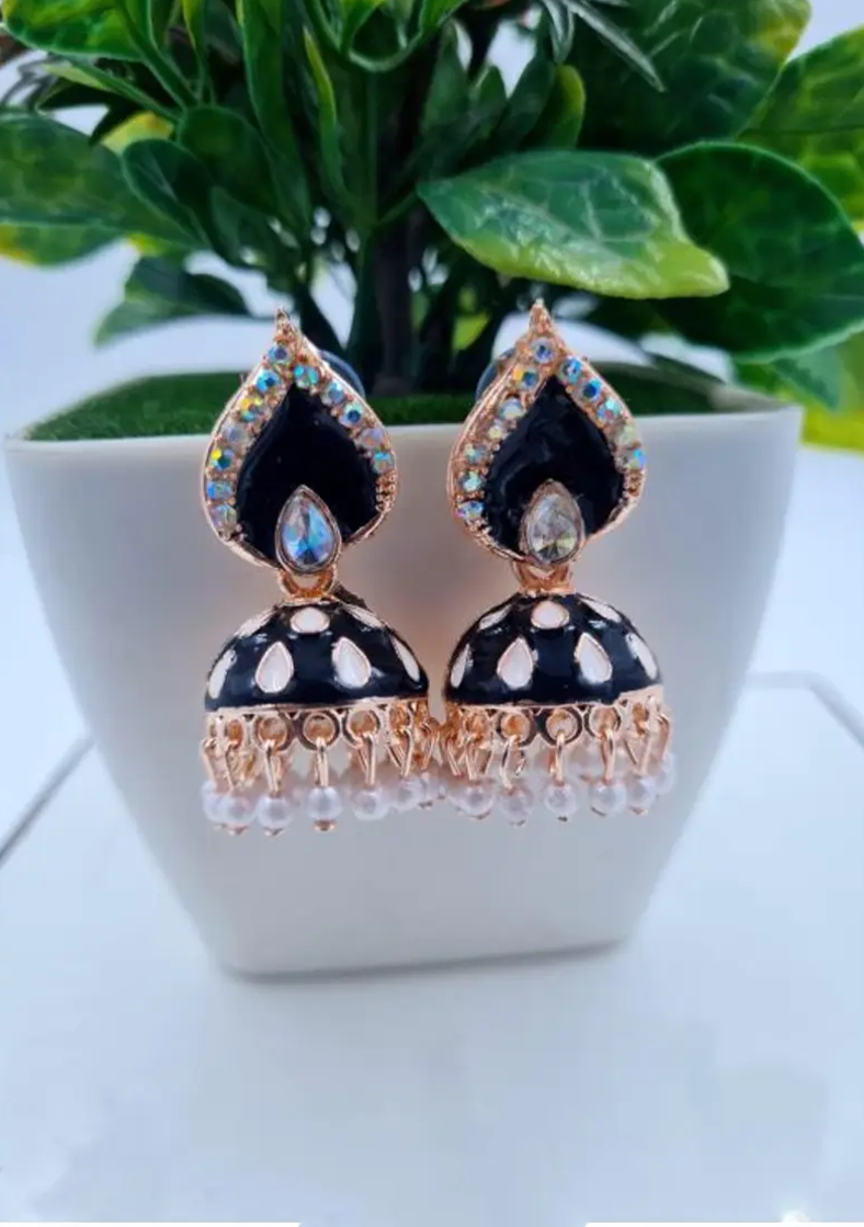 Aarvi Emerald Dome Jhumka Earrings