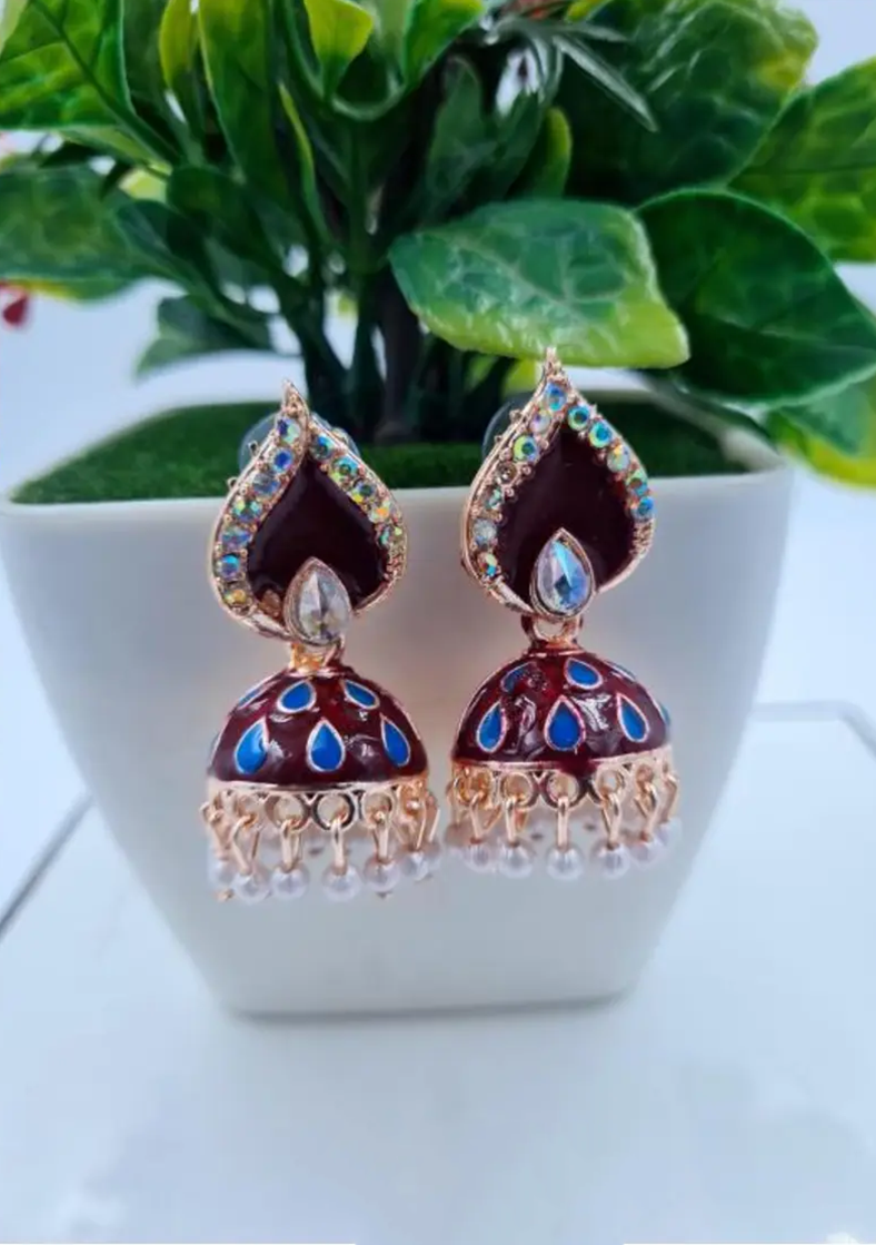 Aarvi Emerald Dome Jhumka Earrings