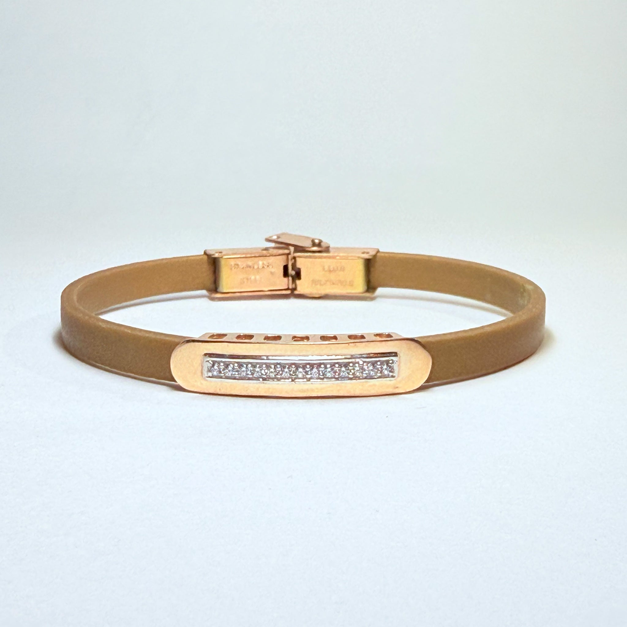 925 Silver Minimalist Gold Bar Rakhi with Beige Band – Aneytri Jewelry
