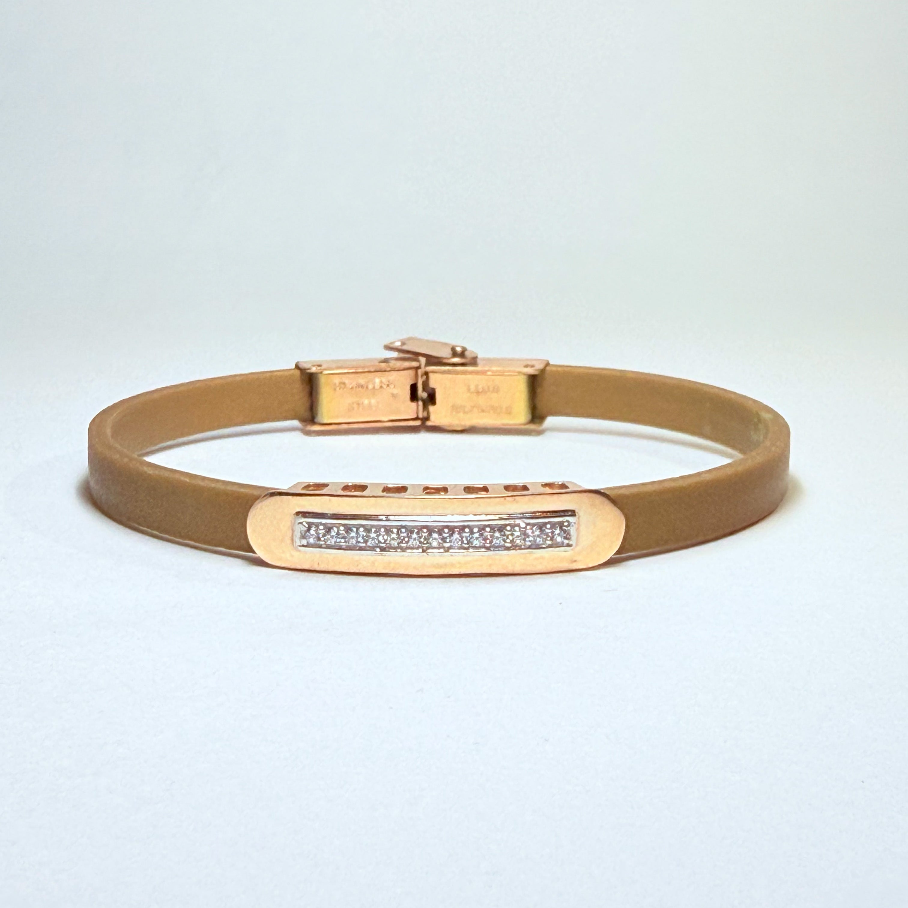 925 Silver Minimalist Gold Bar Rakhi with Beige Band – Aneytri Jewelry