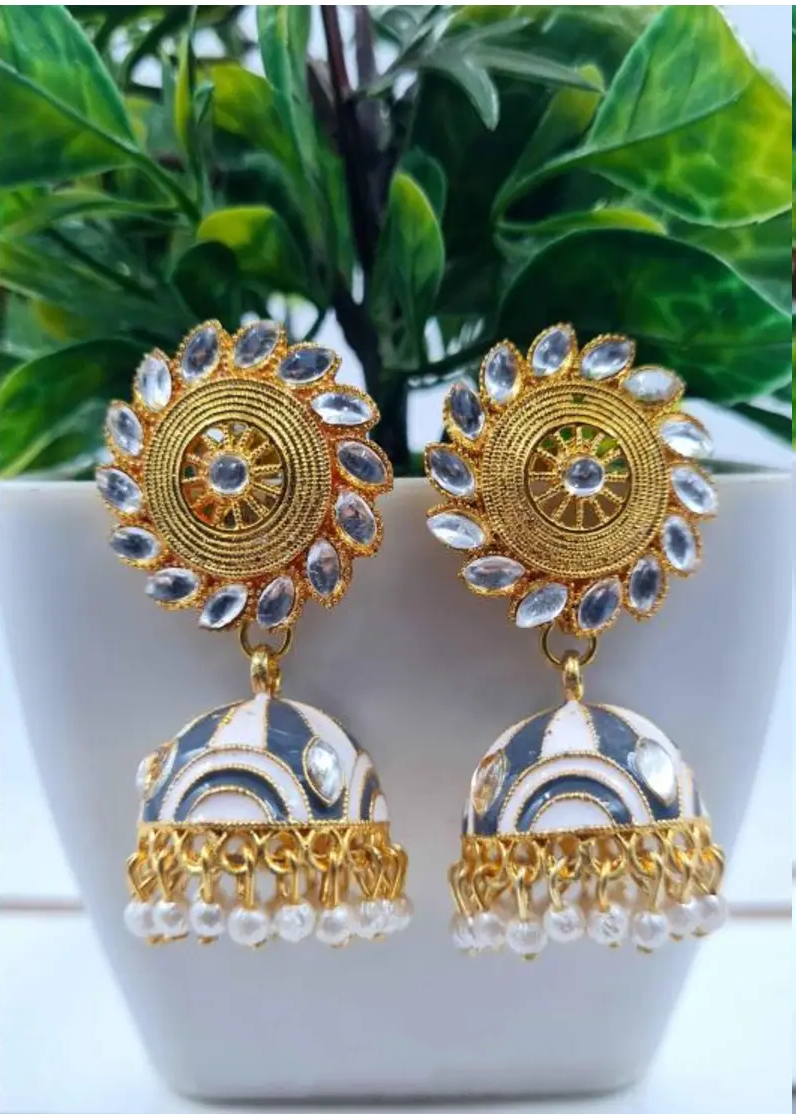 Rajasthani Kundan Jhumka Earrings – A Fusion of Tradition and Timeless Elegance