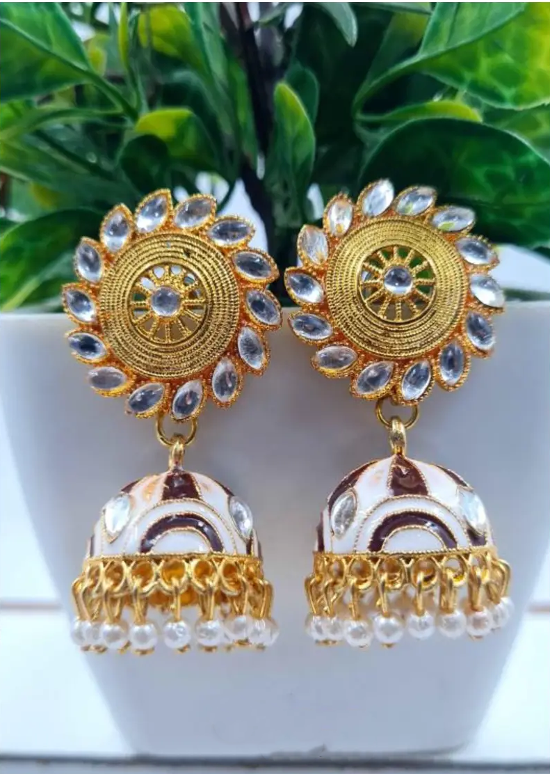 Rajasthani Kundan Jhumka Earrings – A Fusion of Tradition and Timeless Elegance