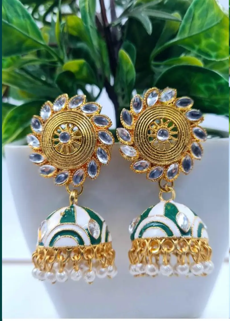 Rajasthani Kundan Jhumka Earrings – A Fusion of Tradition and Timeless Elegance